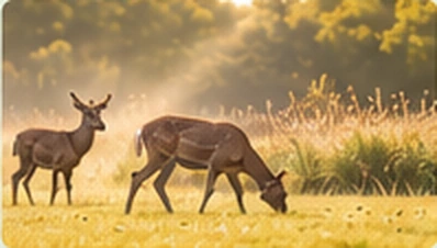 Illustration of a deer in woodland